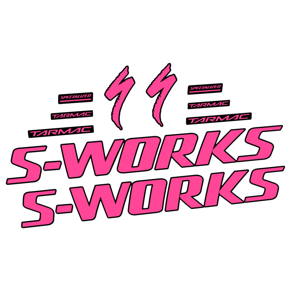 Stickers for Specialized S-Works Tarmac, Frame vinyl decals - Bubblegum Pink