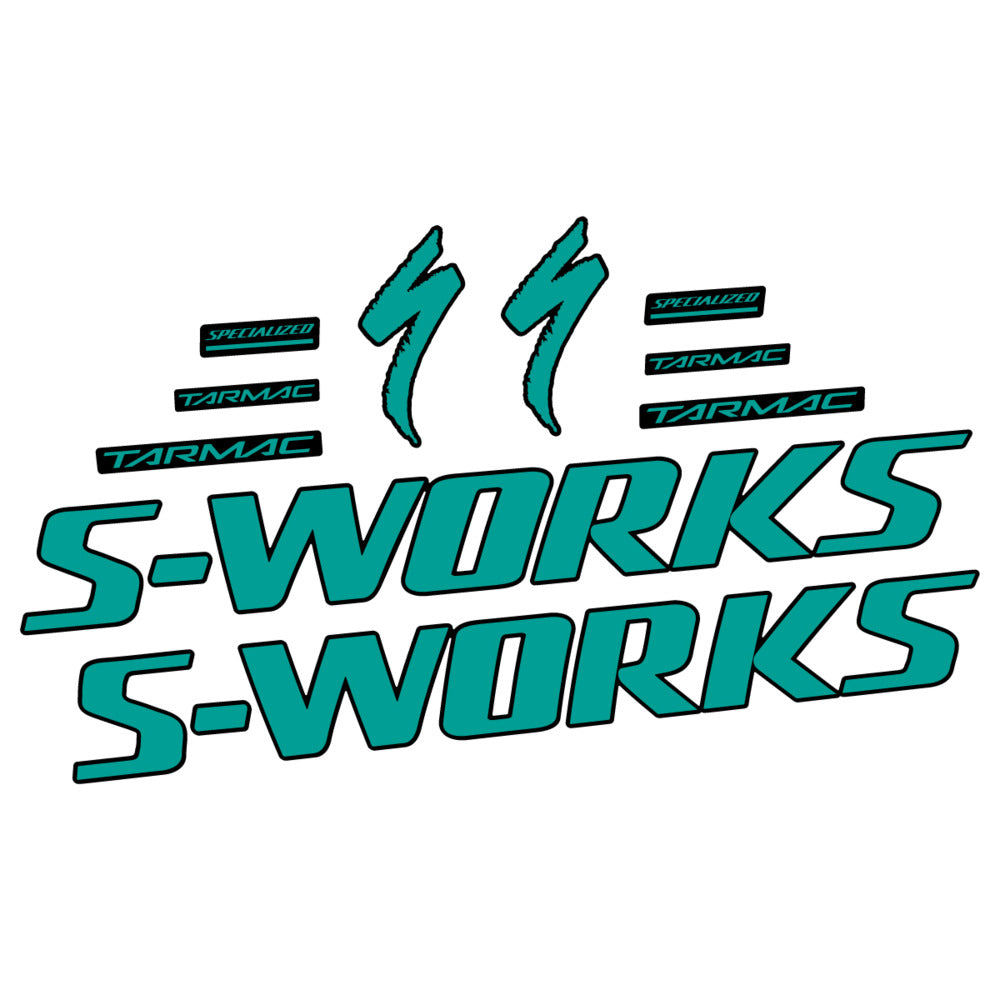 Stickers for Specialized S-Works Tarmac, Frame vinyl decals - Petrol Turquoise