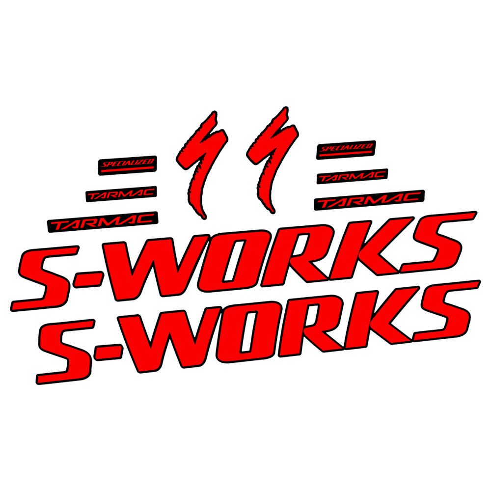 Stickers for Specialized S-Works Tarmac, Frame vinyl decals - Orange Red