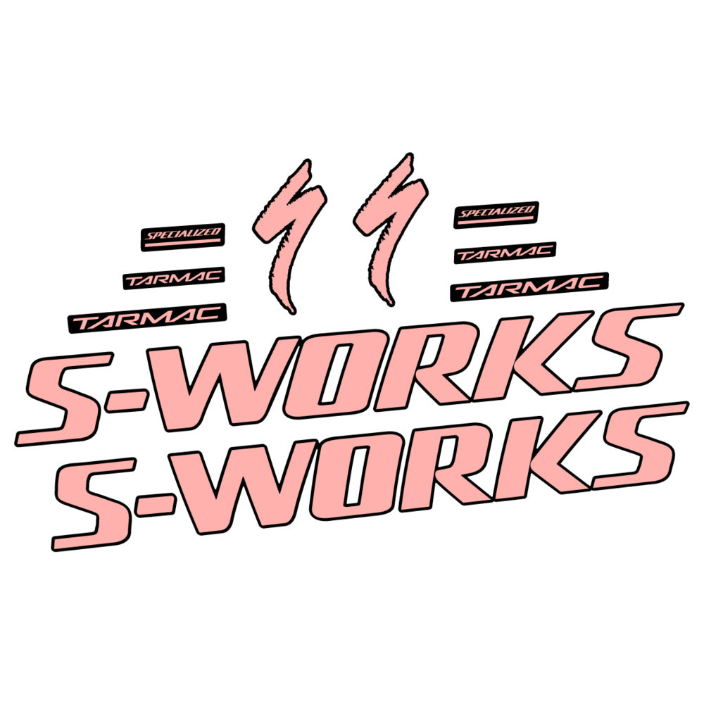 Stickers for Specialized S-Works Tarmac, Frame vinyl decals - Salmon Pink