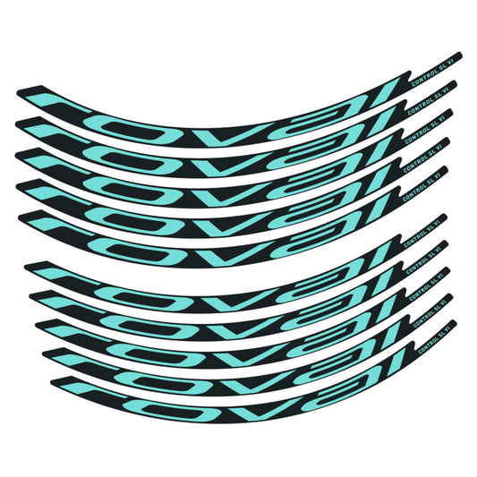 Stickers for Roval Control SL VI 350 2026, Mountain Wheel vinyl decals - Blue Green
