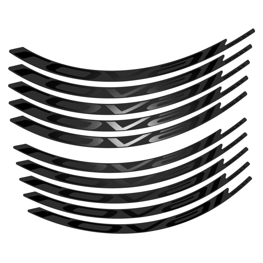 Stickers for Roval Control SL VI 350 2026, Mountain Wheel vinyl decals - Black