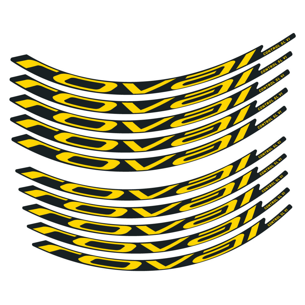 Stickers for Roval Control SL VI 350 2026, Mountain Wheel vinyl decals - Banana Yellow
