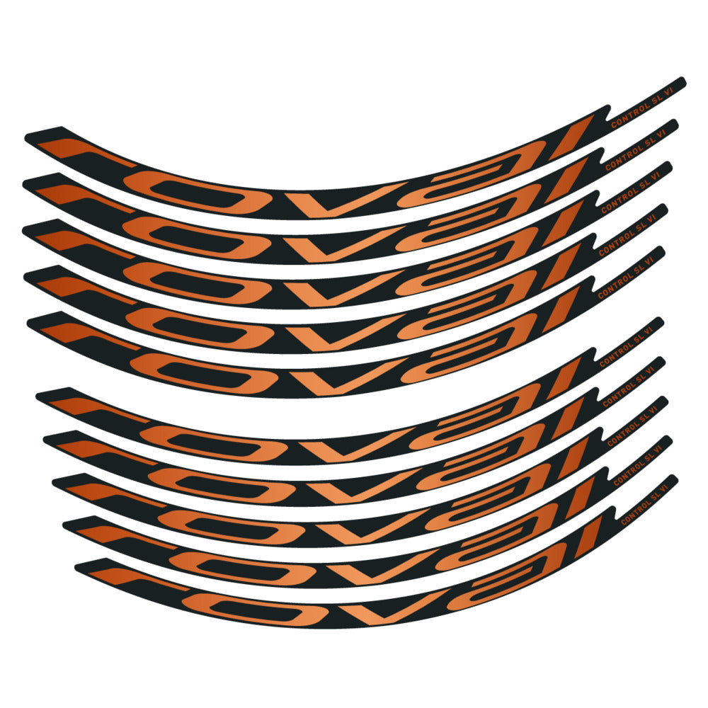 Stickers for Roval Control SL VI 350 2026, Mountain Wheel vinyl decals - Bronze