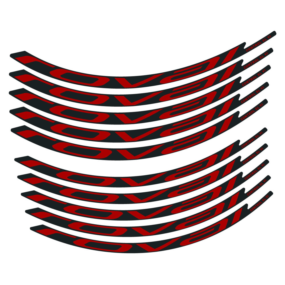 Stickers for Roval Control SL VI 350 2026, Mountain Wheel vinyl decals - Dark Red