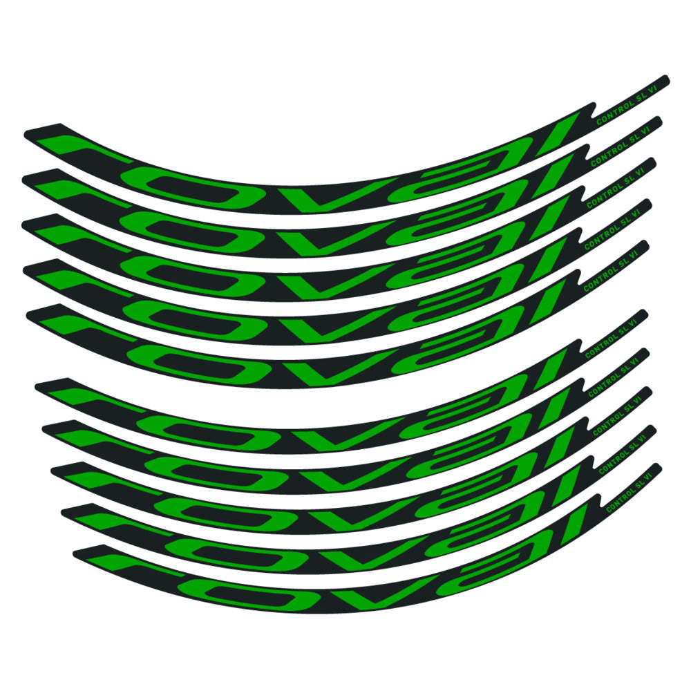 Stickers for Roval Control SL VI 350 2026, Mountain Wheel vinyl decals - Green