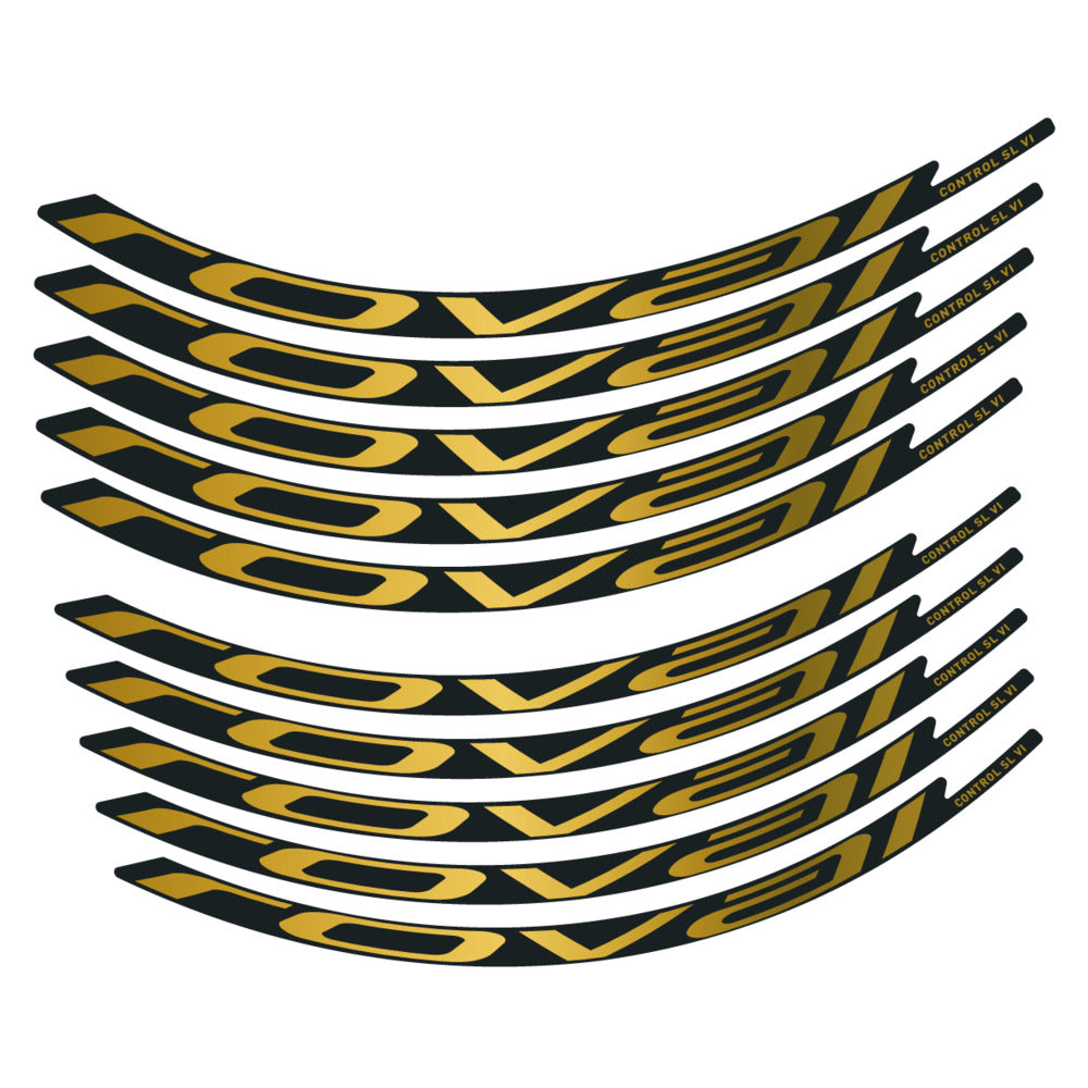 Stickers for Roval Control SL VI 350 2026, Mountain Wheel vinyl decals - Gold