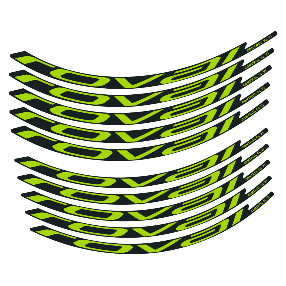 Stickers for Roval Control SL VI 350 2026, Mountain Wheel vinyl decals - Lime Green
