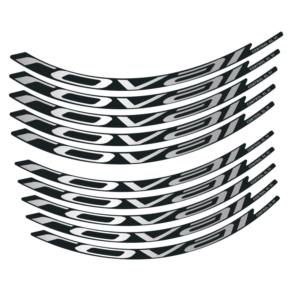 Stickers for Roval Control SL VI 350 2026, Mountain Wheel vinyl decals - Light Silver