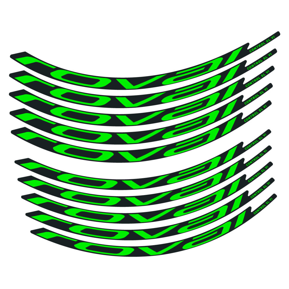 Stickers for Roval Control SL VI 350 2026, Mountain Wheel vinyl decals - Neon Green