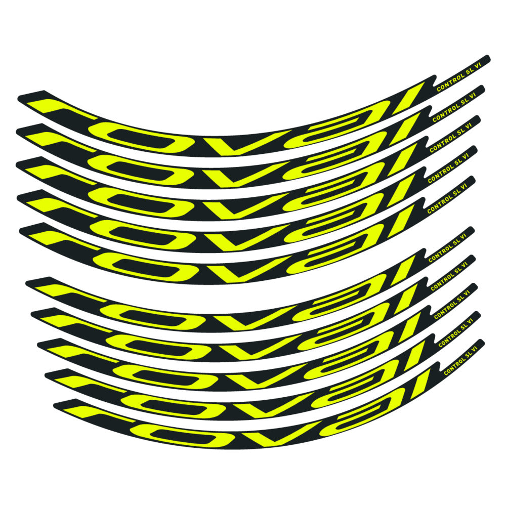 Stickers for Roval Control SL VI 350 2026, Mountain Wheel vinyl decals - Neon Yellow