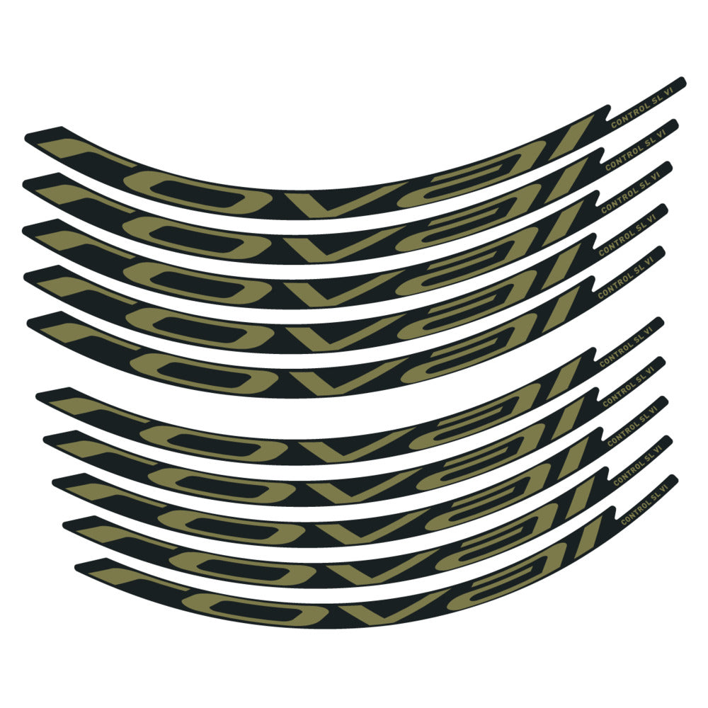 Stickers for Roval Control SL VI 350 2026, Mountain Wheel vinyl decals - Khaki