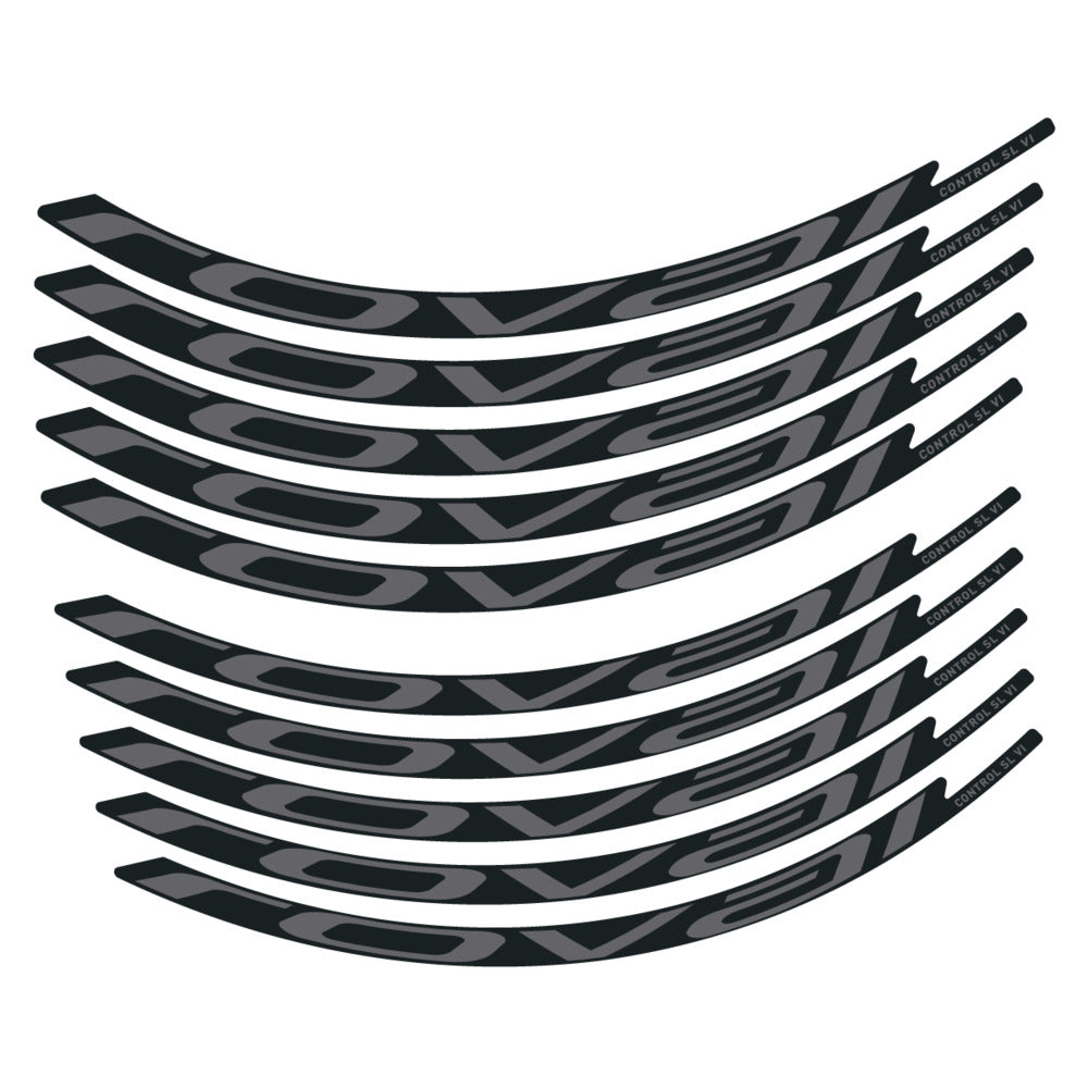 Stickers for Roval Control SL VI 350 2026, Mountain Wheel vinyl decals - Medium Grey