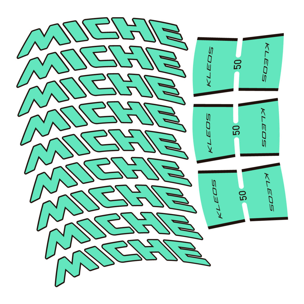 Stickers for Miche Kleos RD 50 Carbon, Road Wheel vinyl decals - Mint