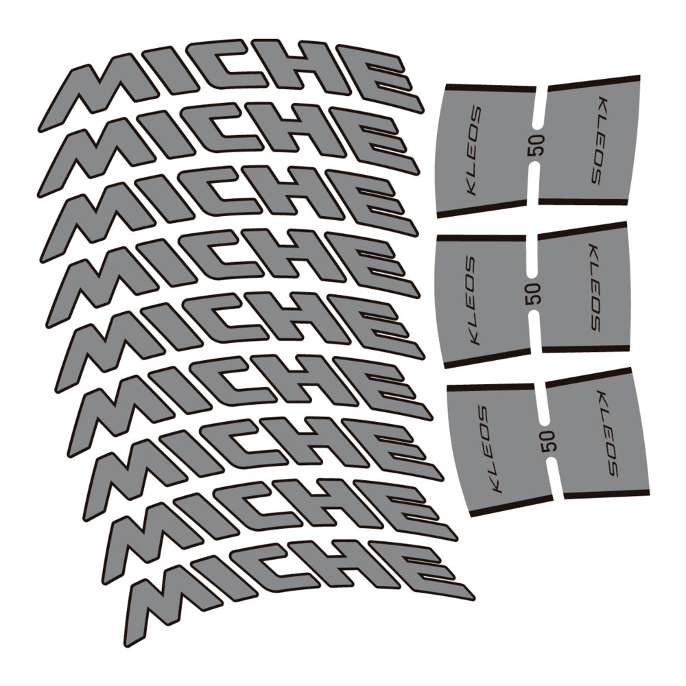 Stickers for Miche Kleos RD 50 Carbon, Road Wheel vinyl decals - Traffic Grey