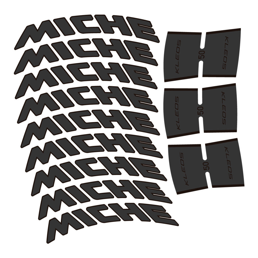 Stickers for Miche Kleos RD 50 Carbon, Road Wheel vinyl decals - Very Dark Grey