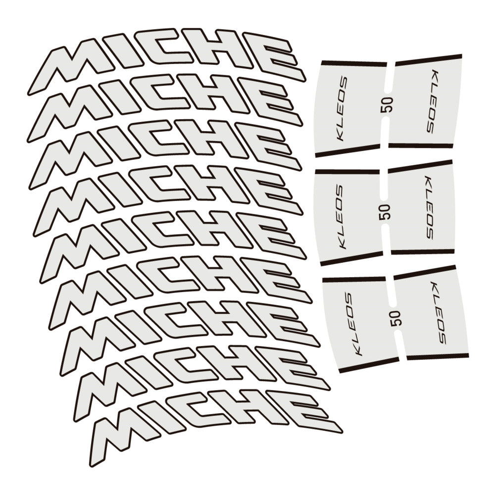 Stickers for Miche Kleos RD 50 Carbon, Road Wheel vinyl decals - Pearl Grey