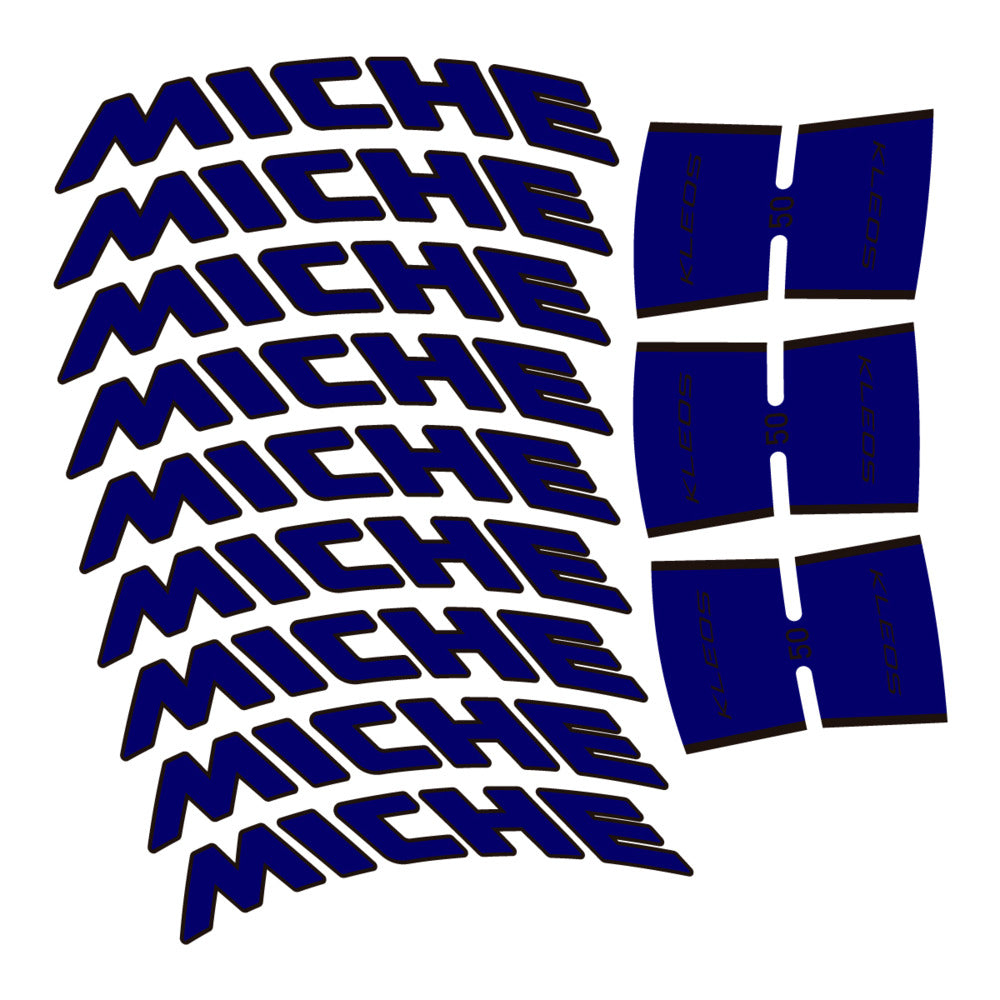 Stickers for Miche Kleos RD 50 Carbon, Road Wheel vinyl decals - Scandinavian Blue