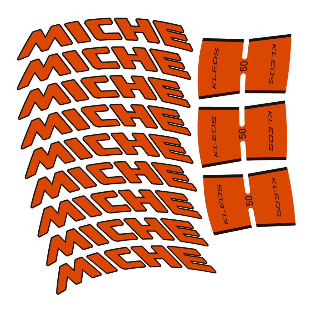 Stickers for Miche Kleos RD 50 Carbon, Road Wheel vinyl decals - Clay