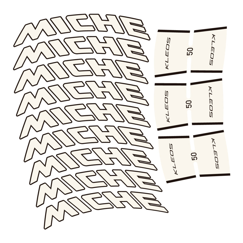 Stickers for Miche Kleos RD 50 Carbon, Road Wheel vinyl decals - Bone White