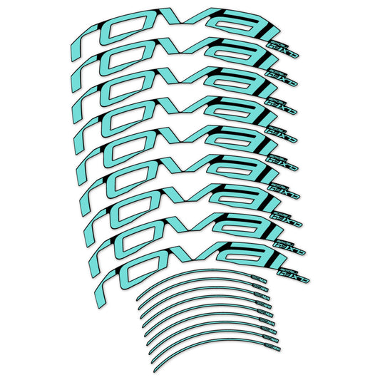 Stickers for Roval CLX 64 Disc, Road Wheel vinyl decals - Blue Green