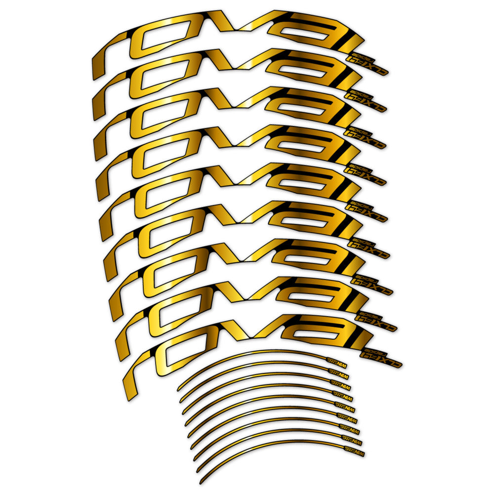Stickers for Roval CLX 64 Disc, Road Wheel vinyl decals - Chrome Gold