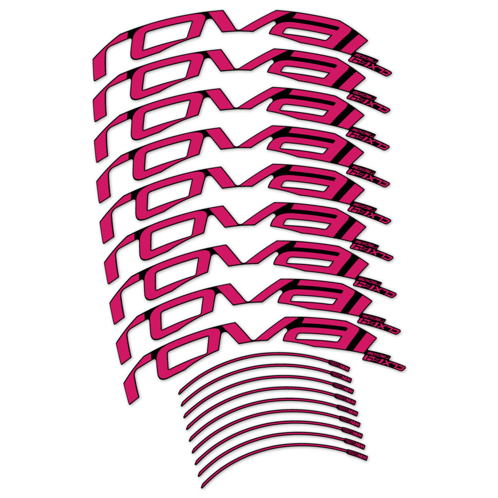 Stickers for Roval CLX 64 Disc, Road Wheel vinyl decals - Dark Pink