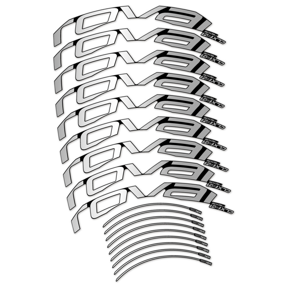 Stickers for Roval CLX 64 Disc, Road Wheel vinyl decals - Light Silver