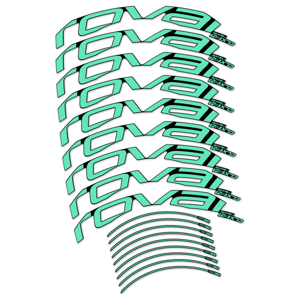 Stickers for Roval CLX 64 Disc, Road Wheel vinyl decals - Mint