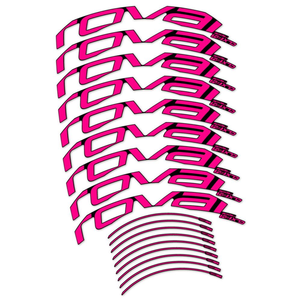 Stickers for Roval CLX 64 Disc, Road Wheel vinyl decals - Neon Pink