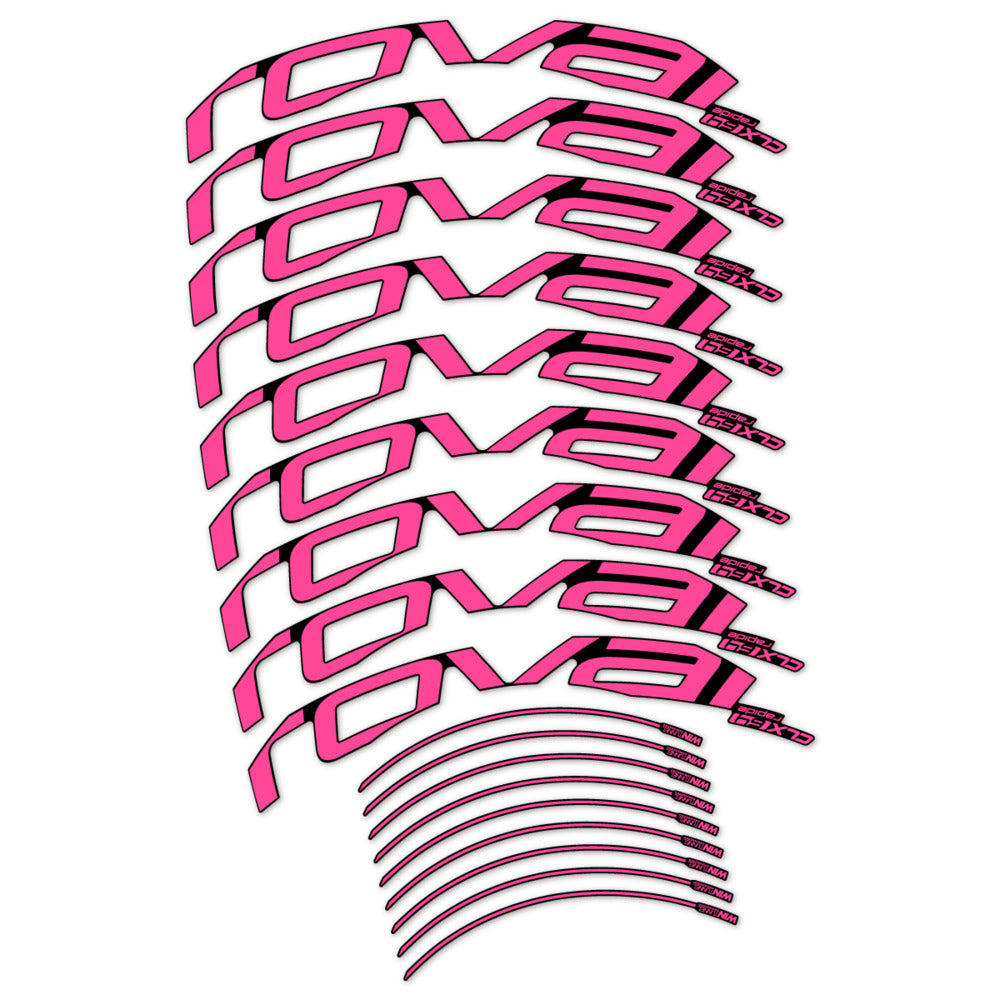 Stickers for Roval CLX 64 Disc, Road Wheel vinyl decals - Bubblegum Pink