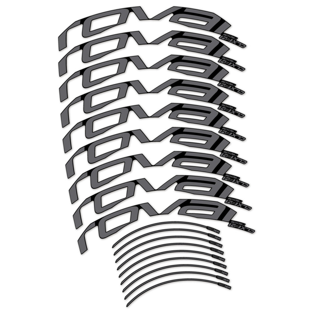 Stickers for Roval CLX 64 Disc, Road Wheel vinyl decals - Medium Grey