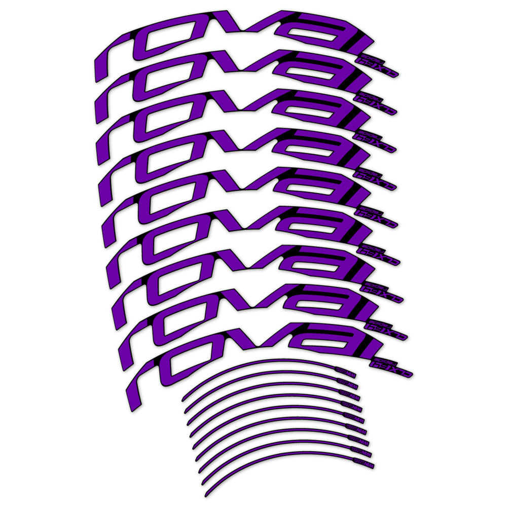 Stickers for Roval CLX 64 Disc, Road Wheel vinyl decals - Violet