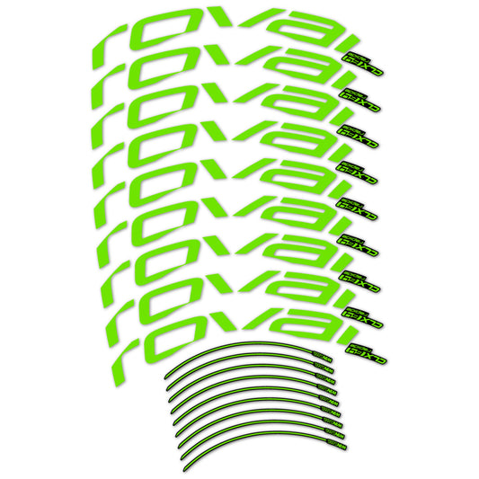 Stickers for Roval CLX 64 Disc, Road Wheel vinyl decals (v2) - Apple Green
