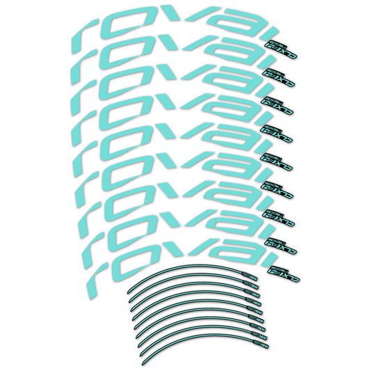 Stickers for Roval CLX 64 Disc, Road Wheel vinyl decals (v2) - Blue Green