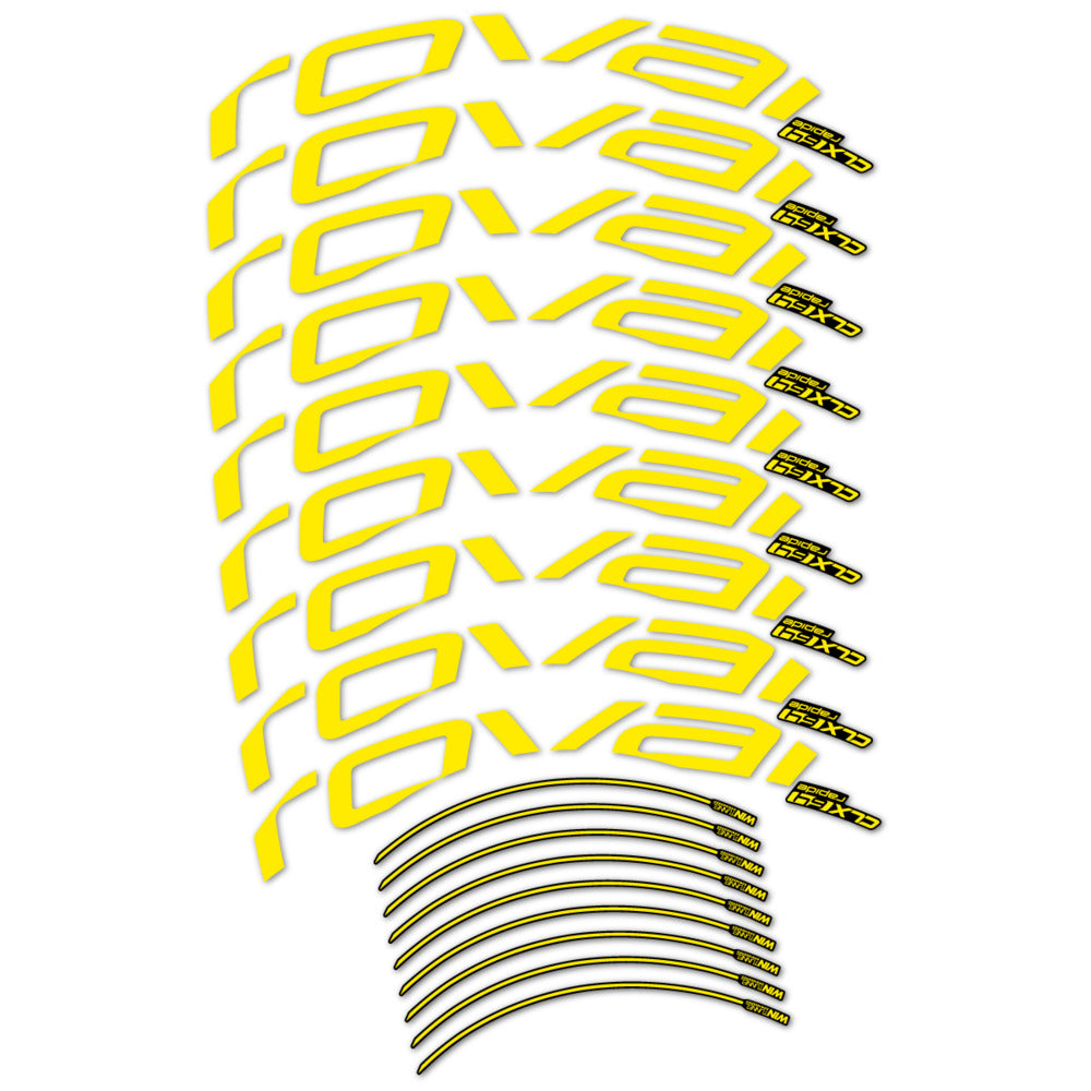 Stickers for Roval CLX 64 Disc, Road Wheel vinyl decals (v2) - Yellow