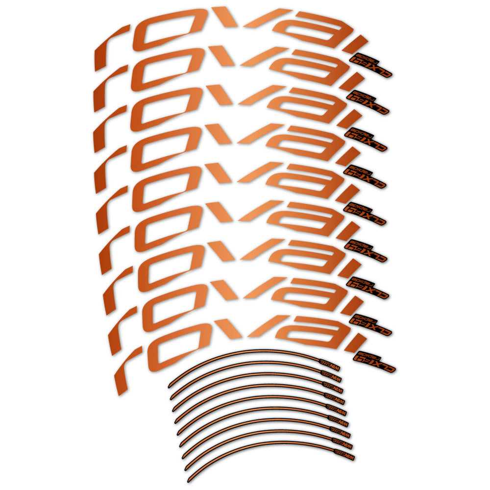 Stickers for Roval CLX 64 Disc, Road Wheel vinyl decals (v2) - Bronze