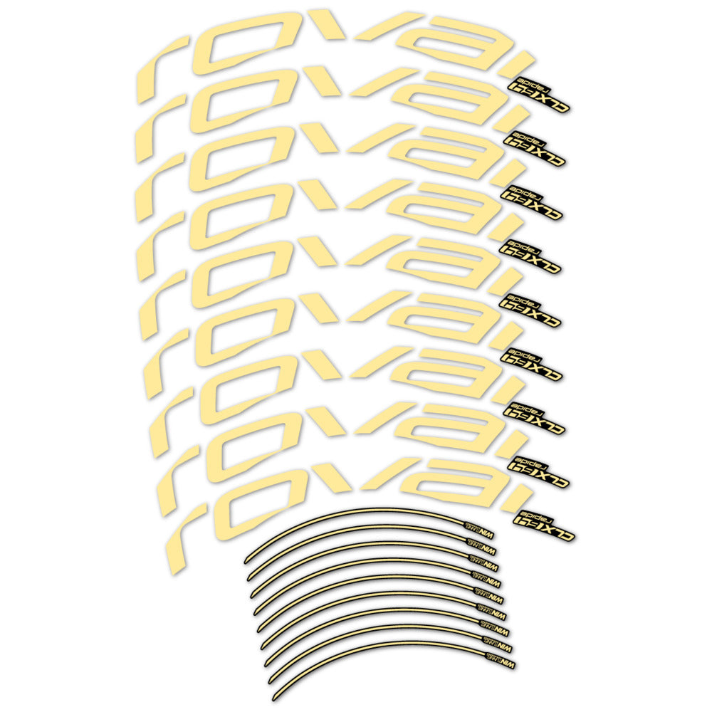 Stickers for Roval CLX 64 Disc, Road Wheel vinyl decals (v2) - Cream