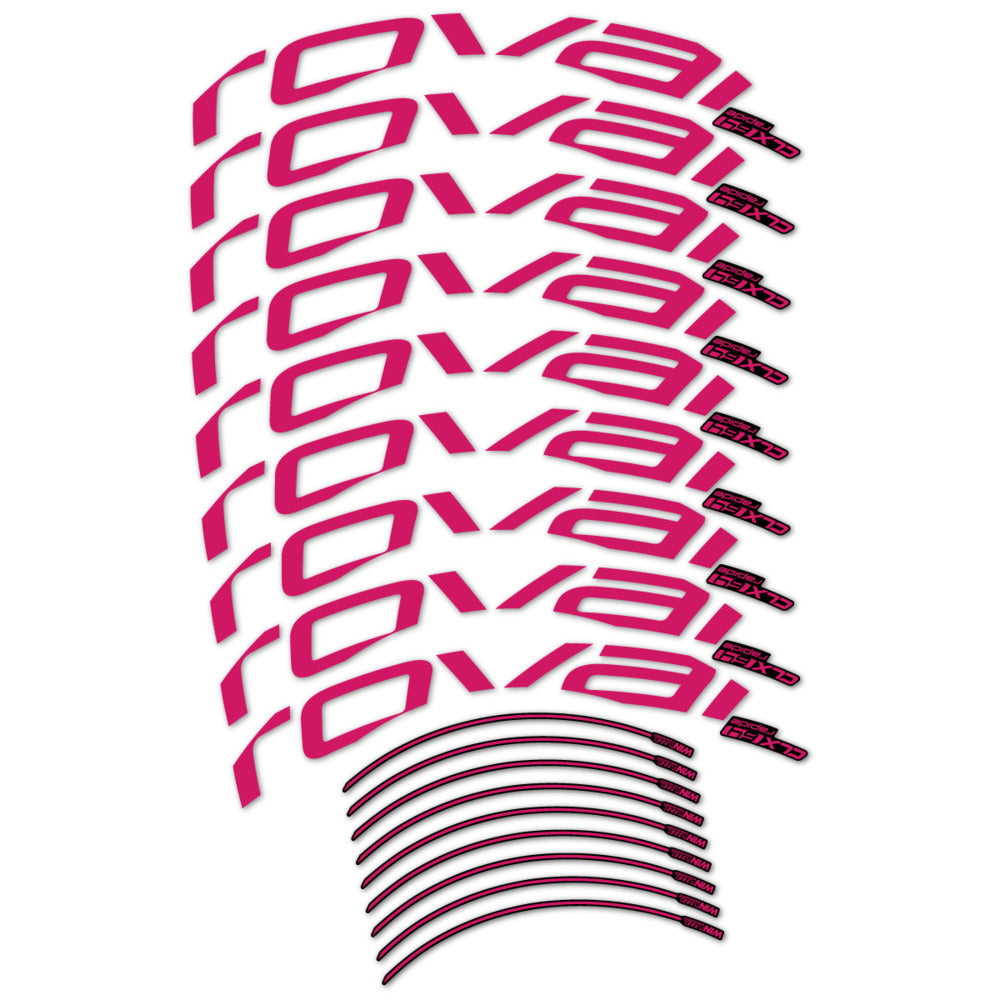 Stickers for Roval CLX 64 Disc, Road Wheel vinyl decals (v2) - Dark Pink