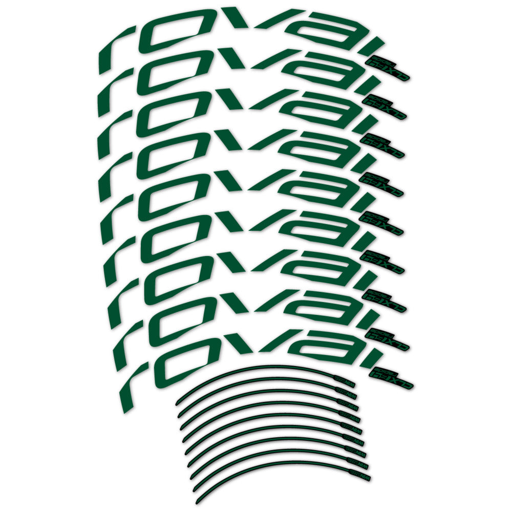 Stickers for Roval CLX 64 Disc, Road Wheel vinyl decals (v2) - Dark Green