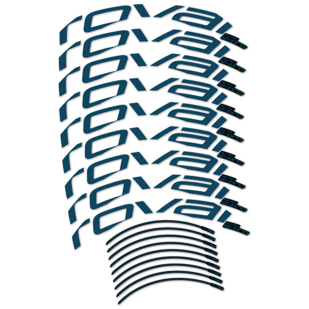Stickers for Roval CLX 64 Disc, Road Wheel vinyl decals (v2) - Dark Lake
