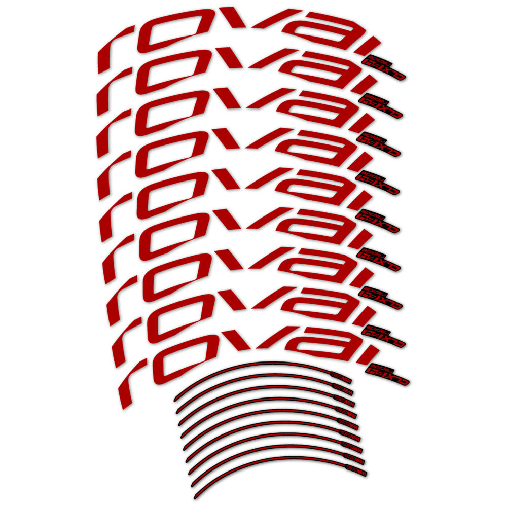 Stickers for Roval CLX 64 Disc, Road Wheel vinyl decals (v2) - Dark Red