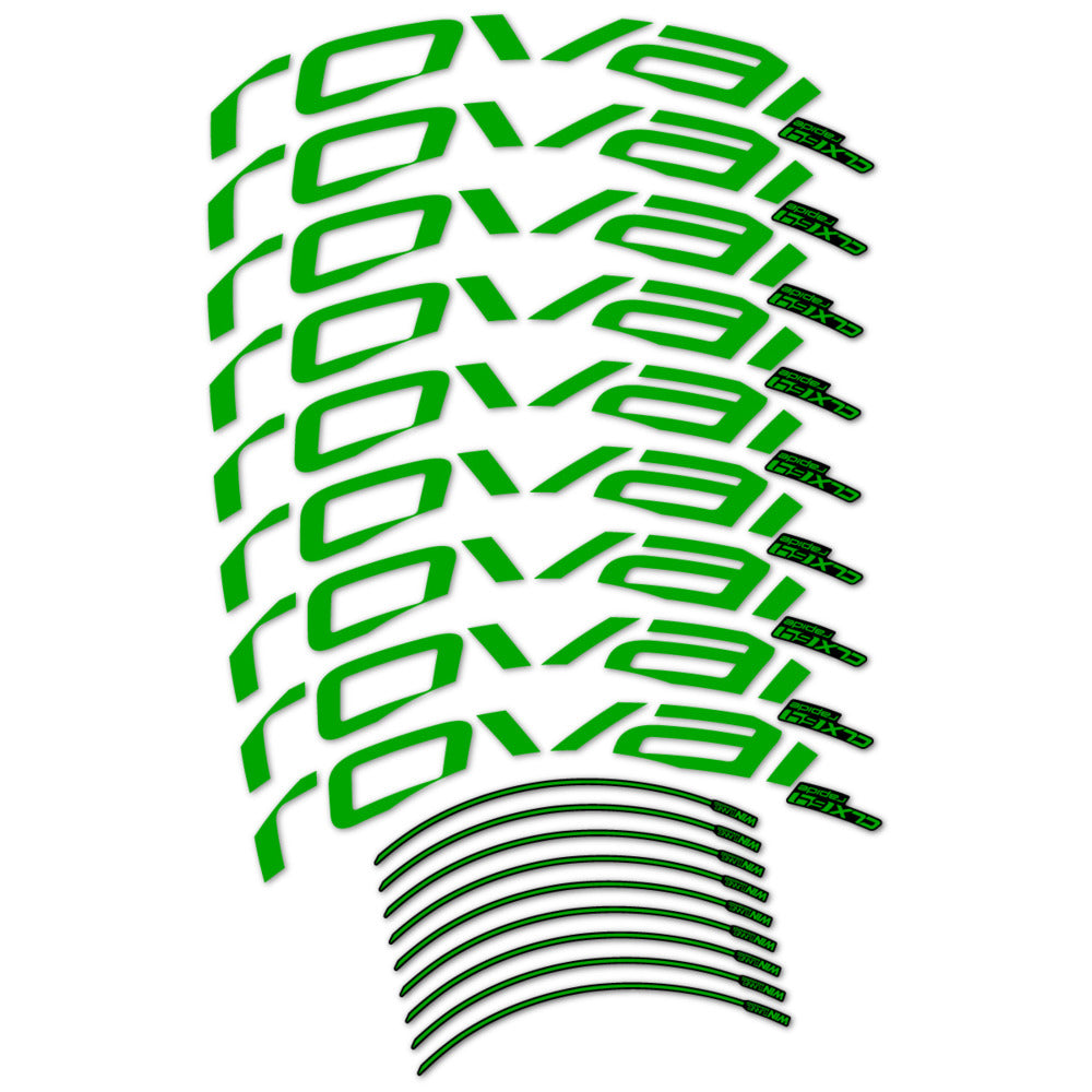 Stickers for Roval CLX 64 Disc, Road Wheel vinyl decals (v2) - Green