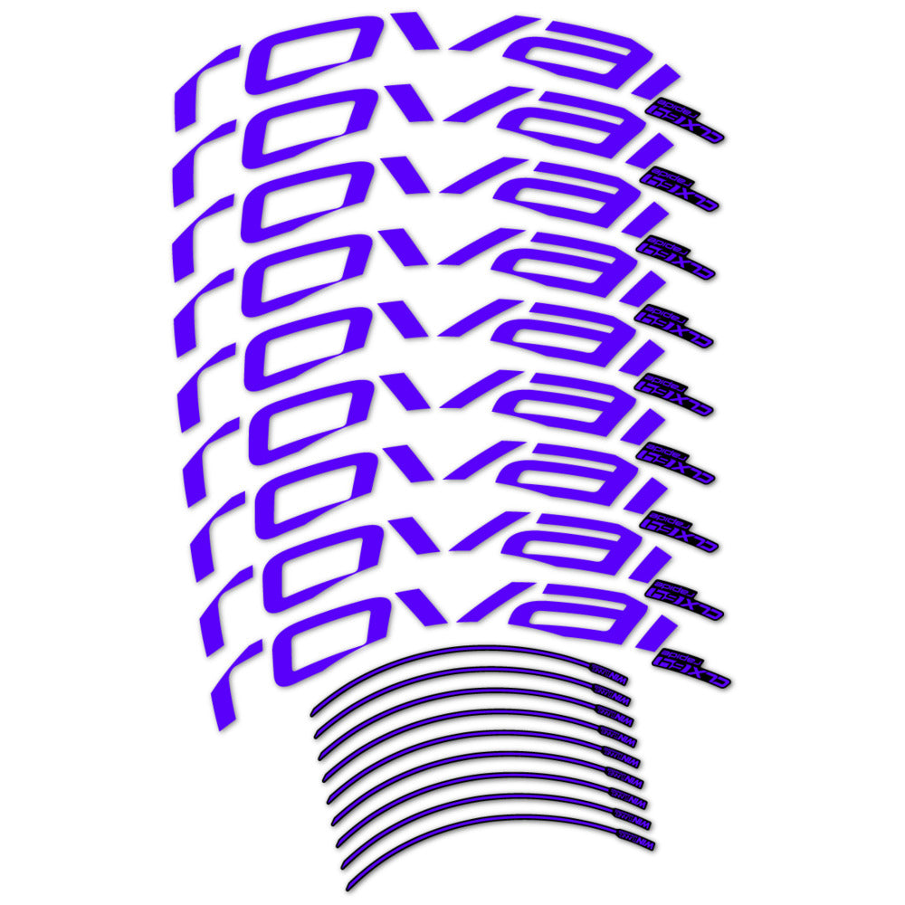 Stickers for Roval CLX 64 Disc, Road Wheel vinyl decals (v2) - Reflex Blue