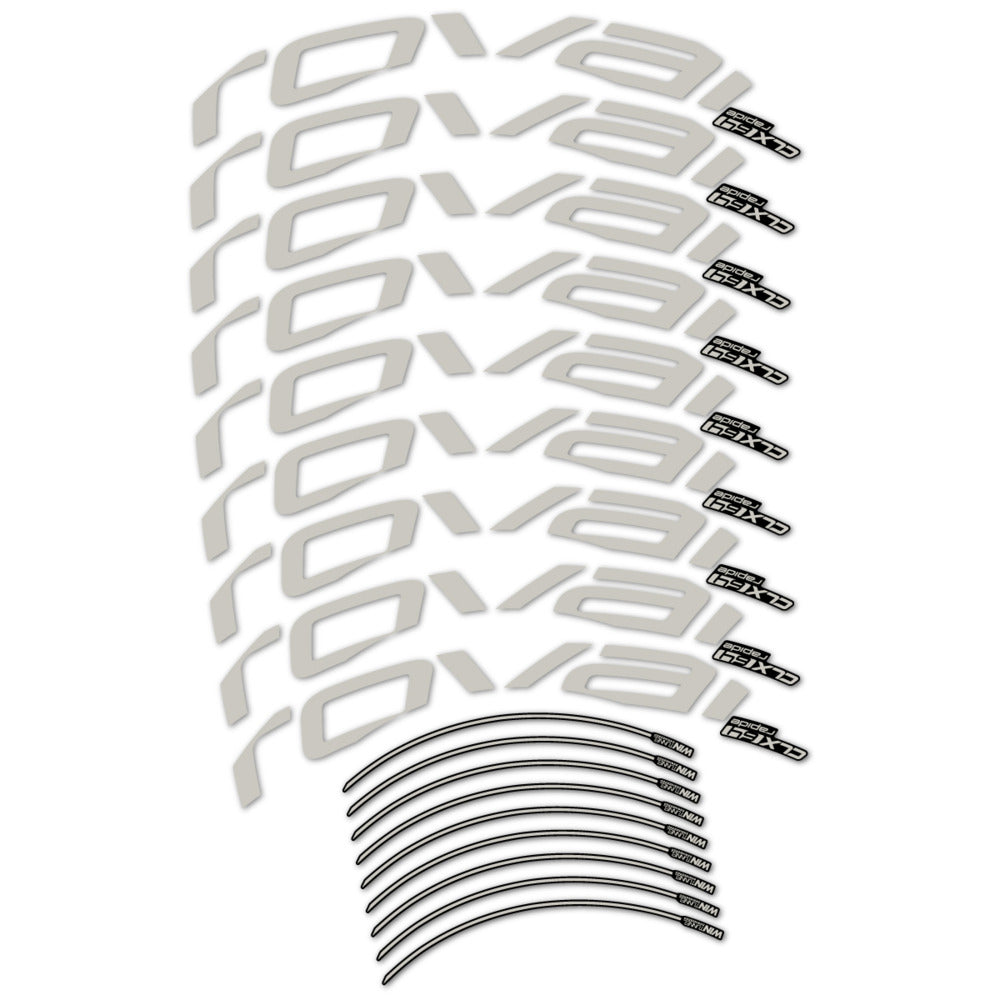 Stickers for Roval CLX 64 Disc, Road Wheel vinyl decals (v2) - Light Grey