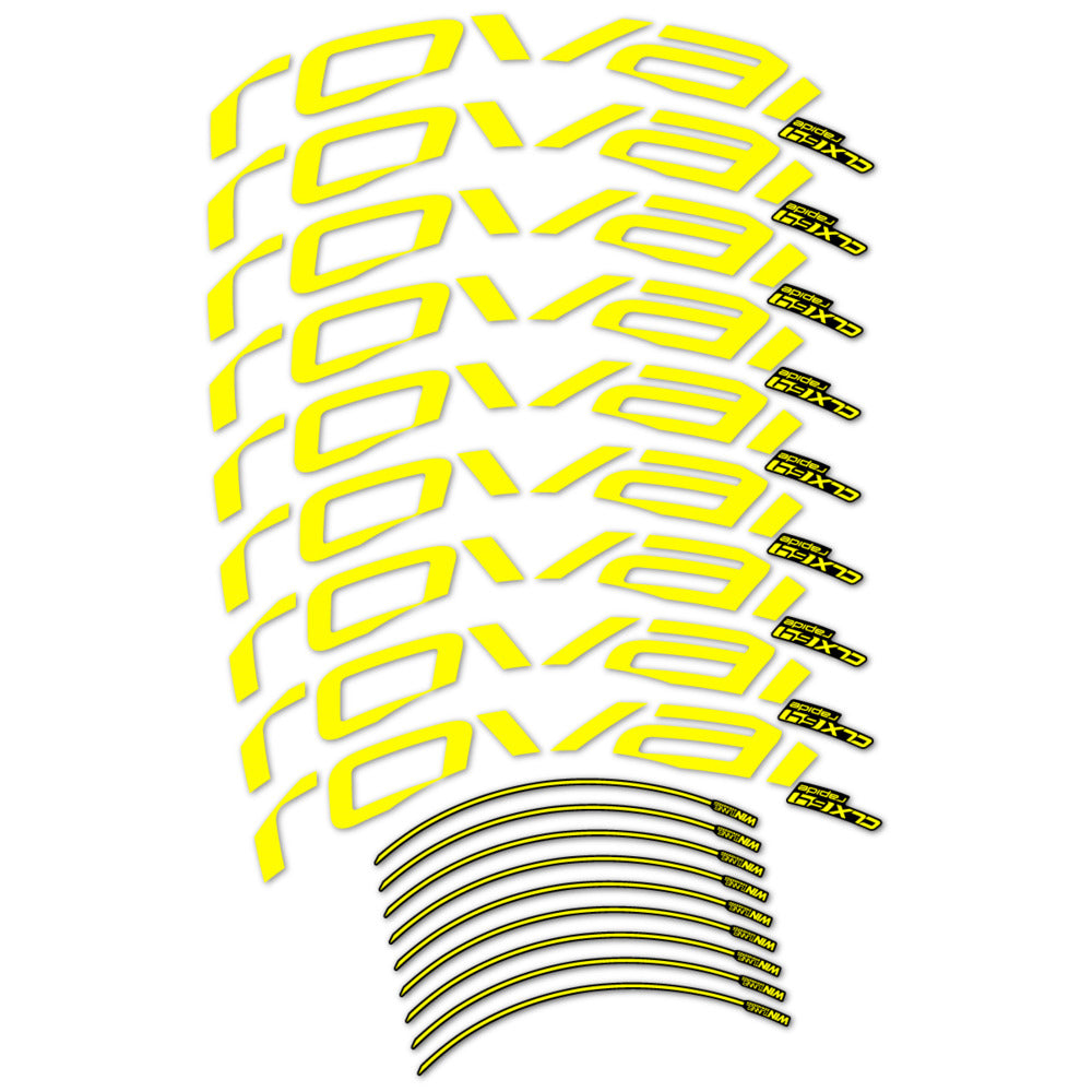 Stickers for Roval CLX 64 Disc, Road Wheel vinyl decals (v2) - Lemon Yellow