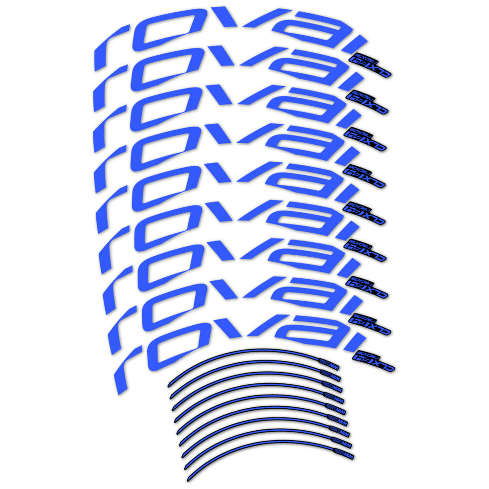 Stickers for Roval CLX 64 Disc, Road Wheel vinyl decals (v2) - Medium Blue