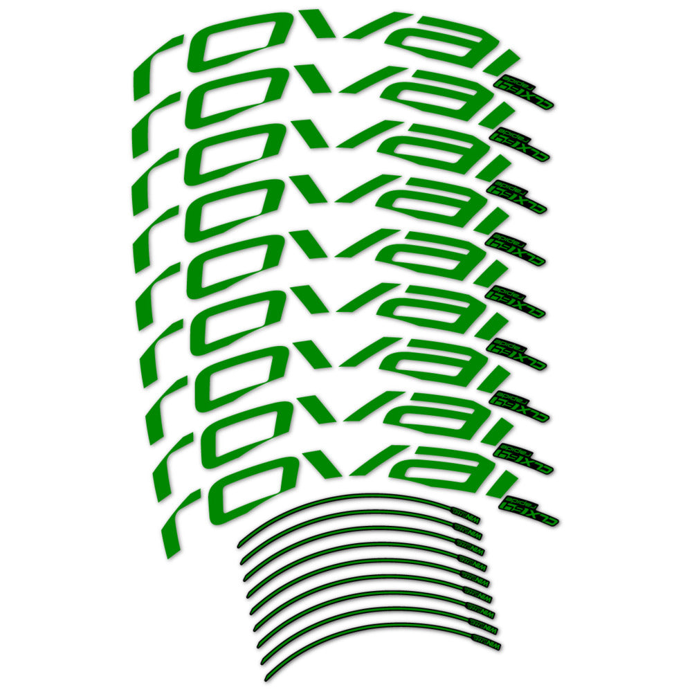 Stickers for Roval CLX 64 Disc, Road Wheel vinyl decals (v2) - Medium Green