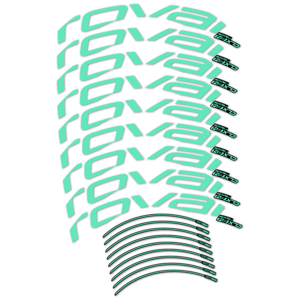 Stickers for Roval CLX 64 Disc, Road Wheel vinyl decals (v2) - Mint