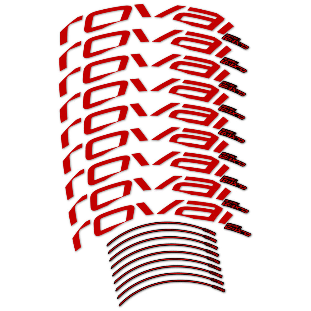 Stickers for Roval CLX 64 Disc, Road Wheel vinyl decals (v2) - Medium Red